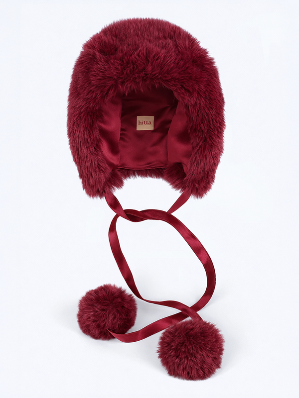 Burgundy Fluffy Bonnet