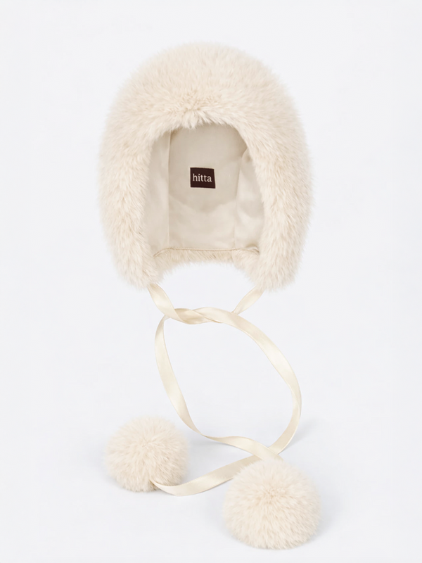 Cream Fluffy Bonnet
